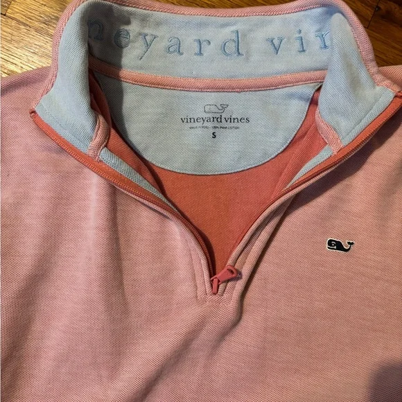 Vineyard Vines Pink Quarter-1/4 Zip Pullover - Picture 5 of 6